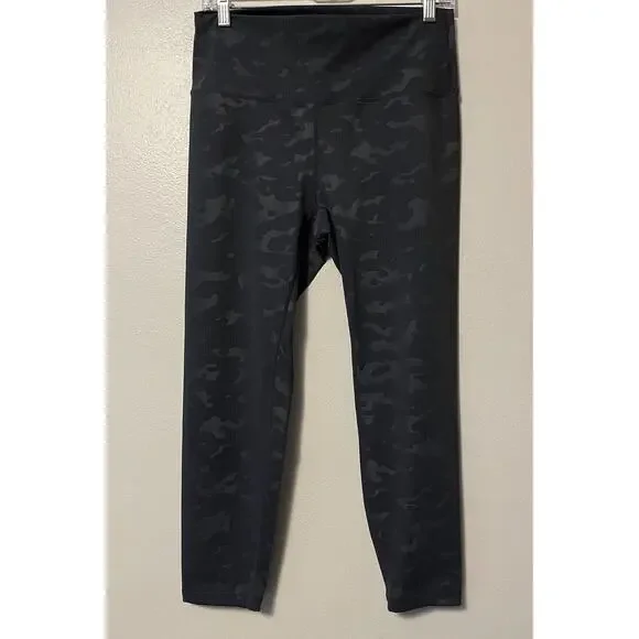 Zyia Active Leggings Women’s Sz 12 Gray Battleship Camo Luxe Hi Rise Athleisure - Picture 2 of 12